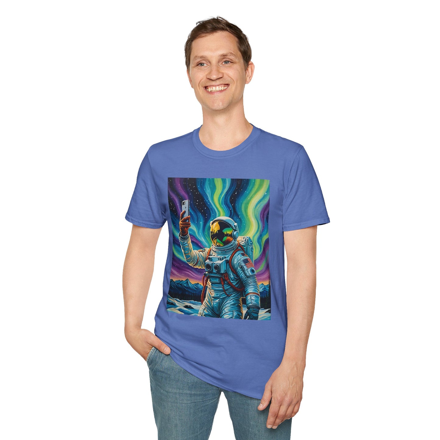 Vibrant Astronaut T-Shirt - Cosmic Vibes, Space Lover Gift, Unisex Casual Wear, Unique Graphic Tee, Festival Fashion