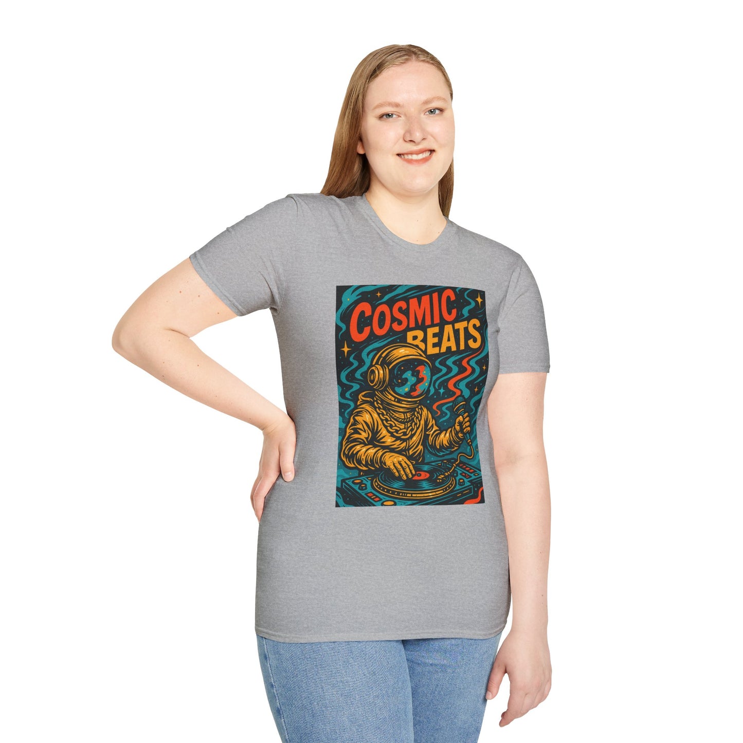 Astronaut DJ Shirt Cosmic Beats Tee Space Music Graphic Gift for EDM Lovers