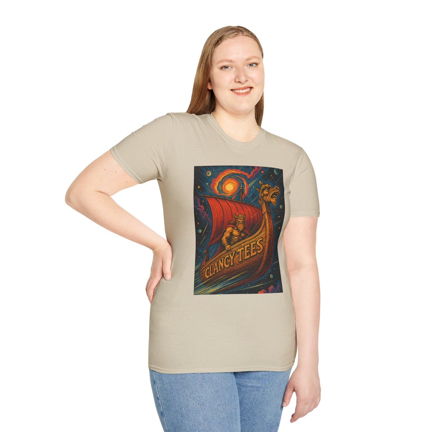 Viking Dragon Ship Shirt Norse Aesthetic Tee Mythology Graphic Gift for Fantasy Fans