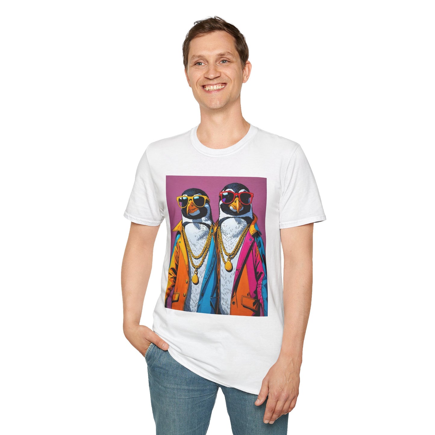 Cool Penguin Shirt – Funny Hip Hop Penguin Graphic Tee – Gift for Animal Lovers, Streetwear Fans, and People Who Stay Icy Year-Round