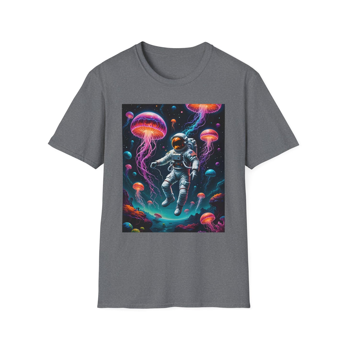 Cosmic Jellyfish T-Shirt, Astronaut Tee, Space Lover's Apparel, Unique Gift, Unisex Softstyle Shirt