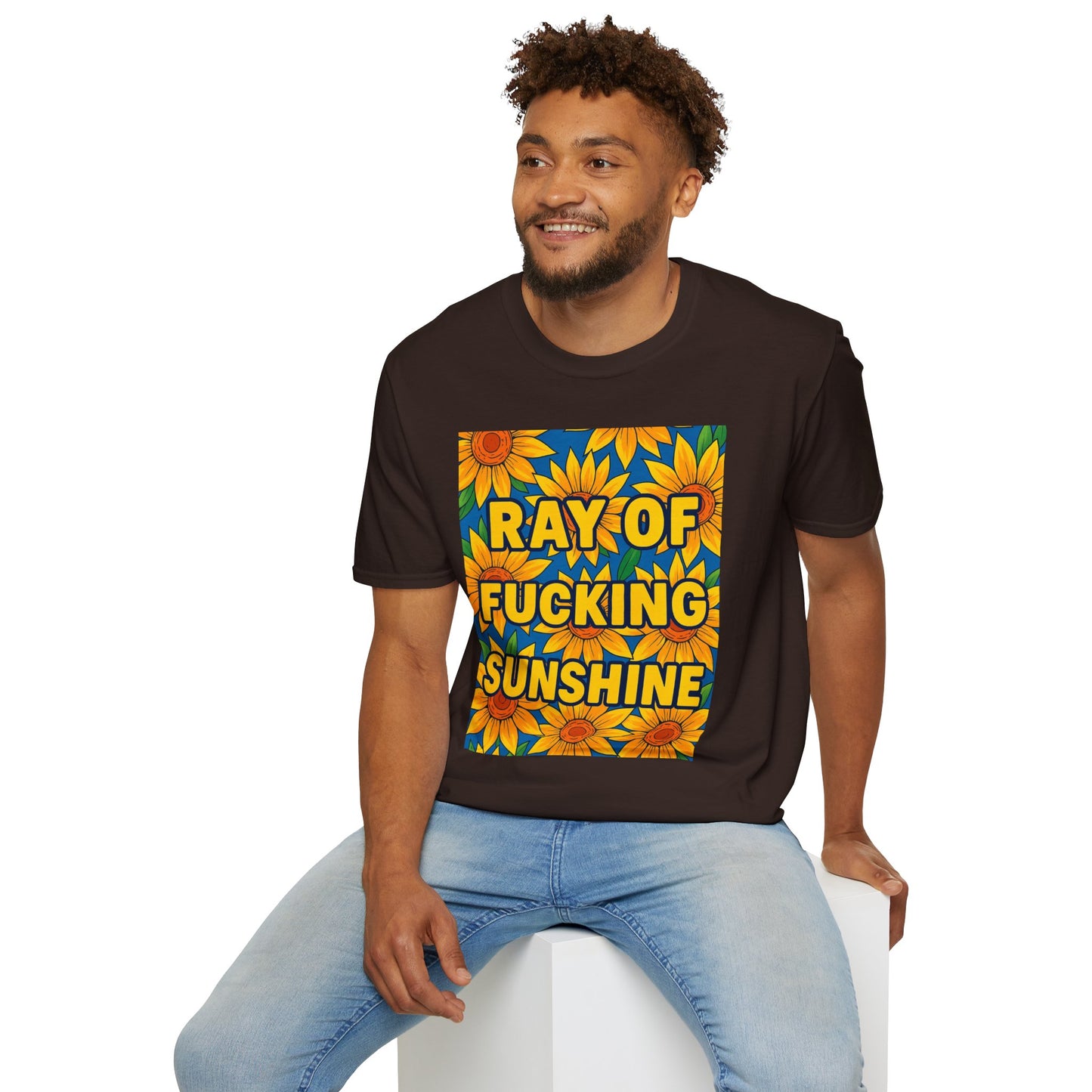 Cheerful Graphic Tee: "Ray of Fucking Sunshine" Unisex Softstyle T-Shirt | Gift for Friends, Casual Wear, Summer Vibes, Birthday Gift, [...]