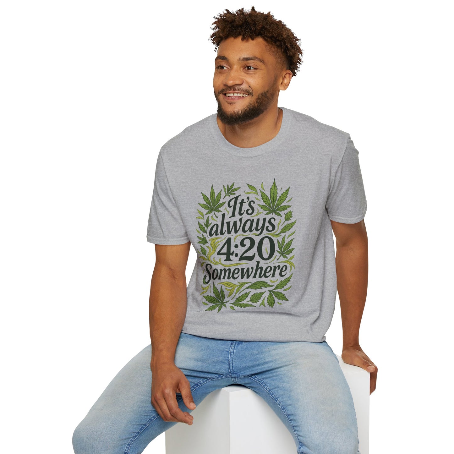 It’s Always 420 Somewhere Shirt Funny Weed Tee Gift for Stoners Cannabis Lovers High AF Pothead Humor Smoke Culture T Shirt for Marijuana Enthusiasts