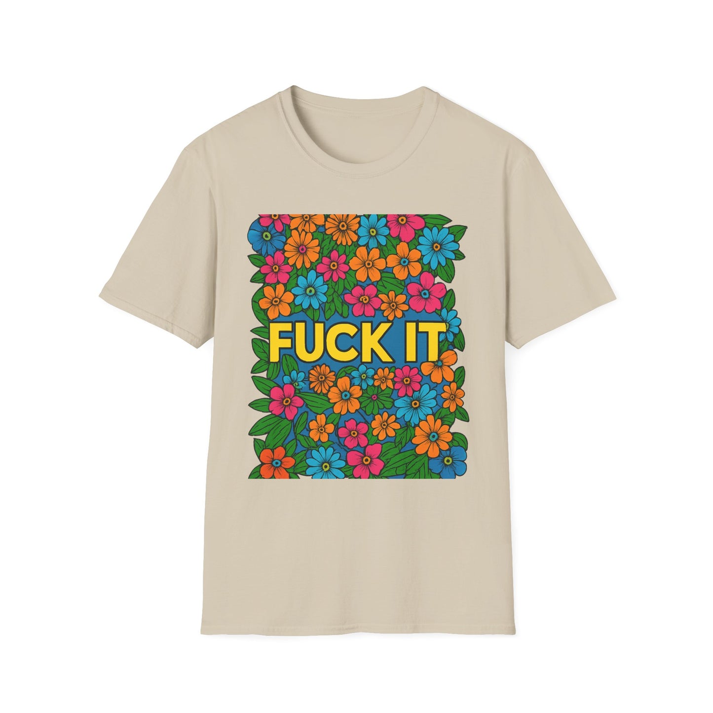 Colorful Floral Graphic T-Shirt, Casual Wear, Gift for Friends, Relaxed Style, Summer Outfit, Fun Statement Tee