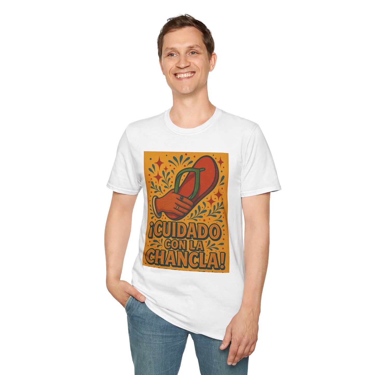 Cuidado Con La Chancla T-Shirt Funny Spanish Graphic Tee Latin Humor Shirt Fiesta Party Shirt Gift for Hispanic Friends Gift for Moms Gift for Abuela
