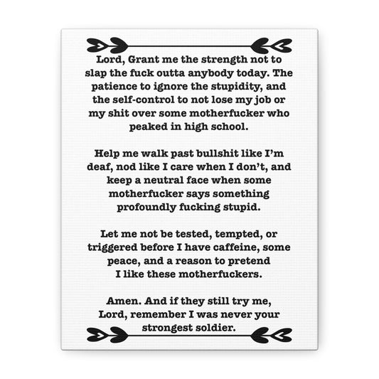 ClancyTees Serenity Prayer Canvas Wall Art Funny Profane Office Decor Sarcastic Home Gift
