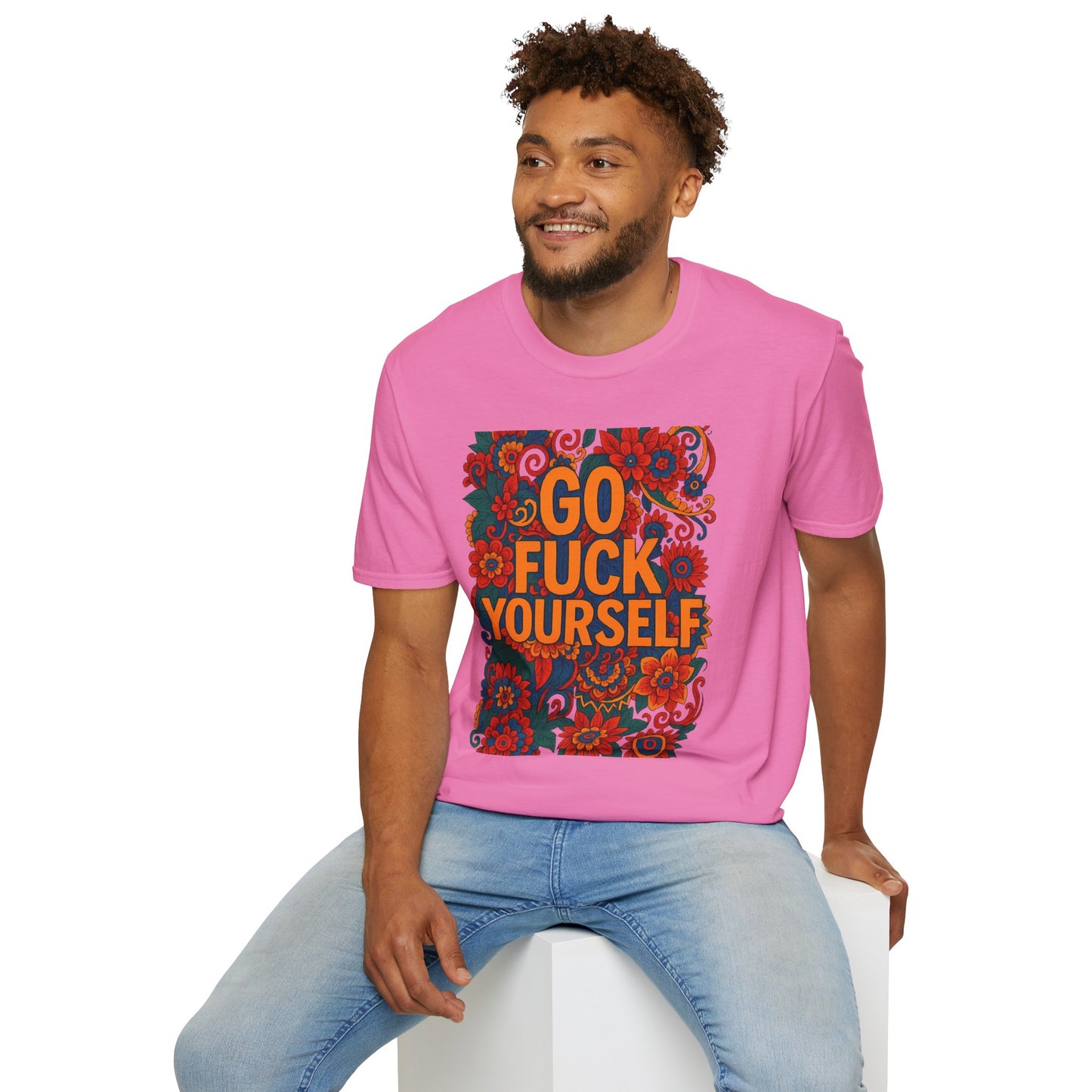 Bold Floral Graphic Tee | Go Fuck Yourself Shirt, Casual Wear, Funny Gift, Unique T-Shirt, Self-Expression Apparel