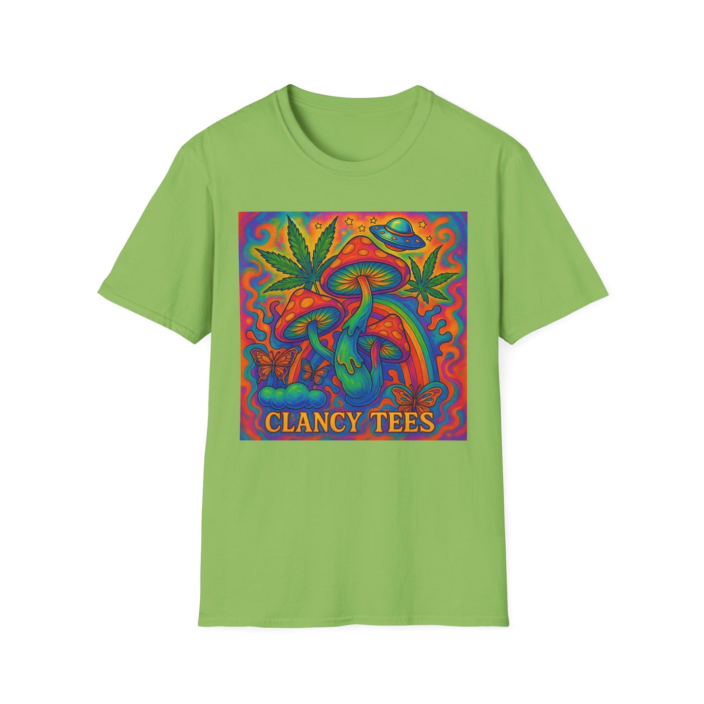 Colorful Psychedelic T-Shirt, Fun Graphic Tee for Music Festivals, Unique Gift for Friends, Retro Style Shirt, Unisex Softstyle Tee