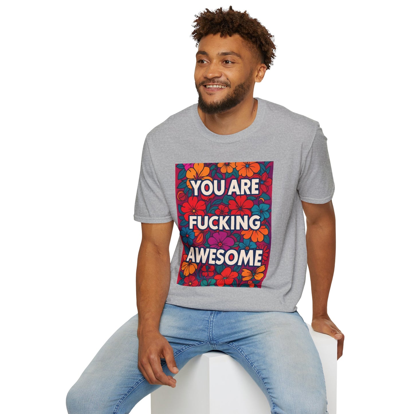 Colorful Inspirational Graphic T-Shirt, You Are Awesome Tee, Gift for Friends, Motivational Shirt, Casual Wear, Summer Vibes