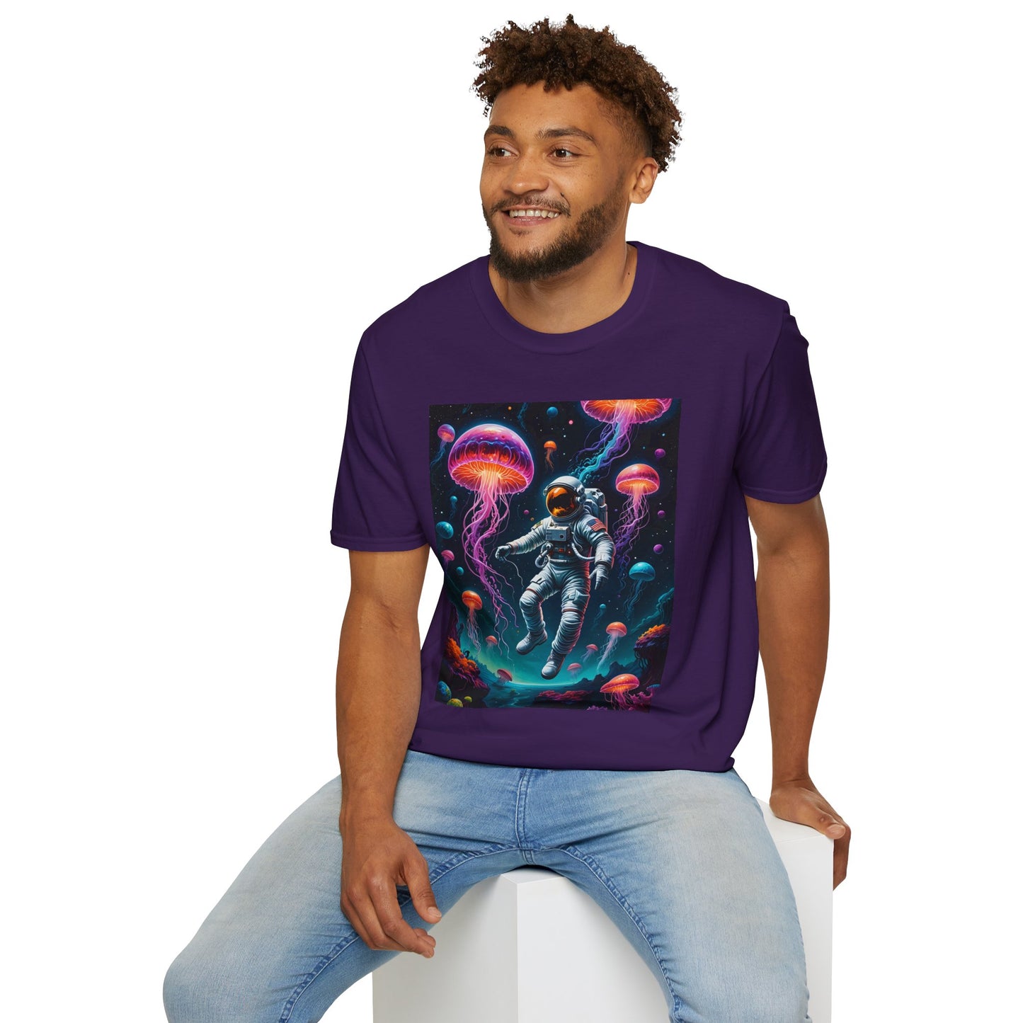 Cosmic Jellyfish T-Shirt, Astronaut Tee, Space Lover's Apparel, Unique Gift, Unisex Softstyle Shirt