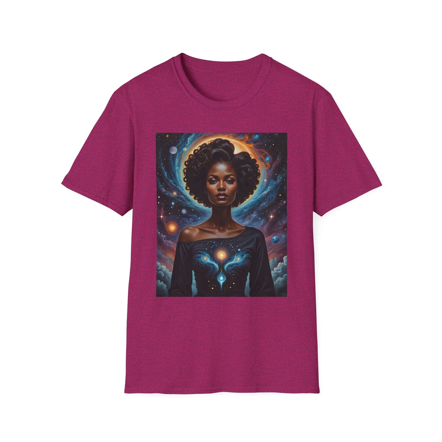 Afrofuturist Cosmic Energy T-Shirt – Celestial Power Graphic Tee, Spiritual Galaxy Shirt, Gift for Astrology Fans, Vibrant Universe Artwork