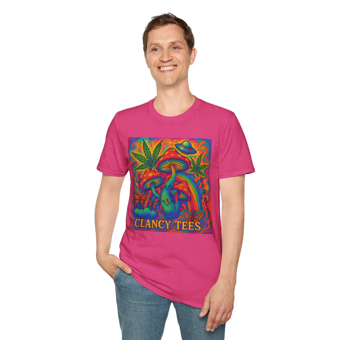 Colorful Psychedelic T-Shirt, Fun Graphic Tee for Music Festivals, Unique Gift for Friends, Retro Style Shirt, Unisex Softstyle Tee