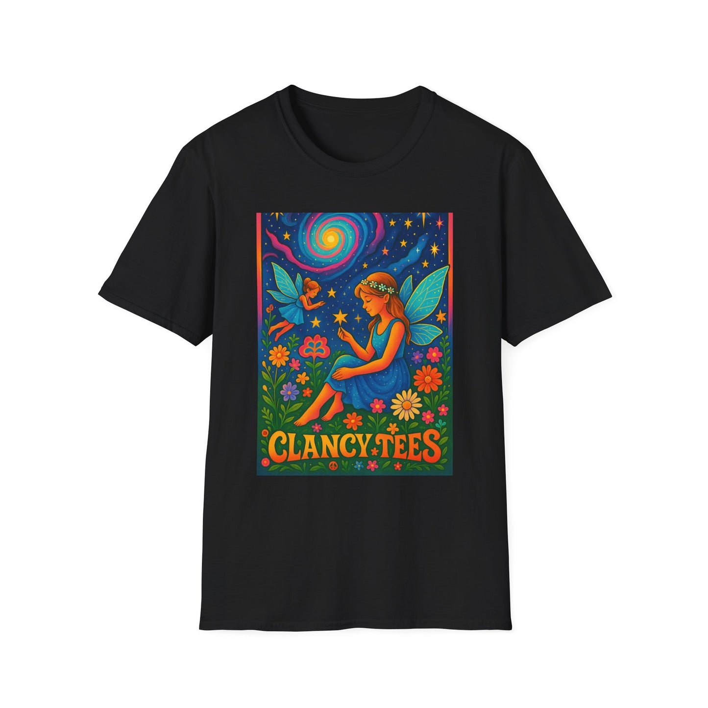 Fairy Garden T-Shirt Whimsical Fantasy Graphic Tee Cosmic Nature Shirt Gift for Dreamers Gift for Fairy Lovers Vibrant Magical Artwork