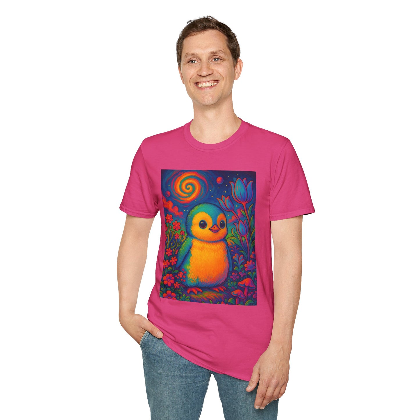 Psychedelic Baby Penguin T-Shirt – Trippy Cute Animal Tee – Gift for Penguin Lovers – Groovy Nature Shirt for Weirdos, Hippies, and Art Freaks