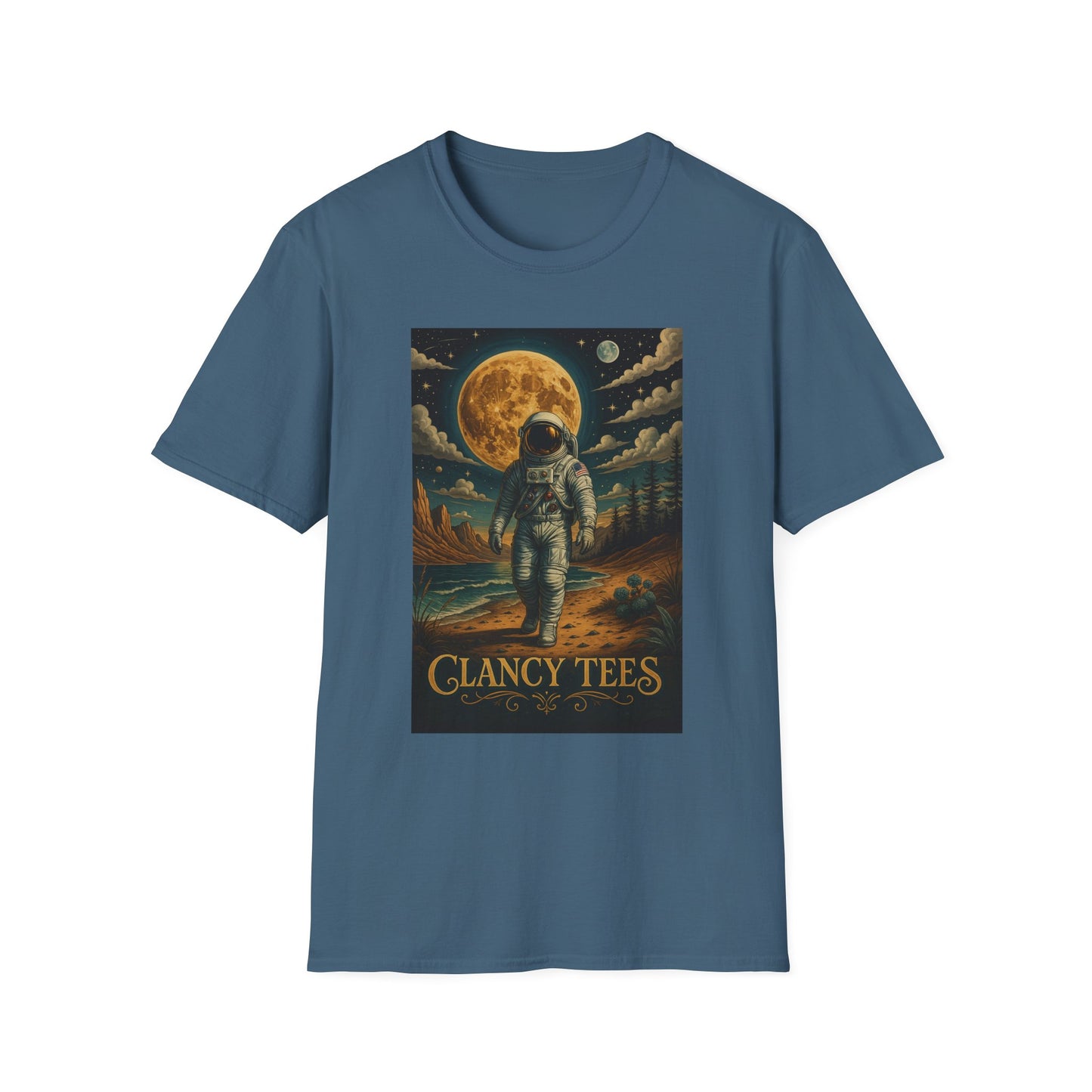 Astronaut Adventure Unisex Softstyle T-Shirt | Cosmic Space Shirt, Graphic Tee for Space Lovers, Gift for Nerds, Casual Wear