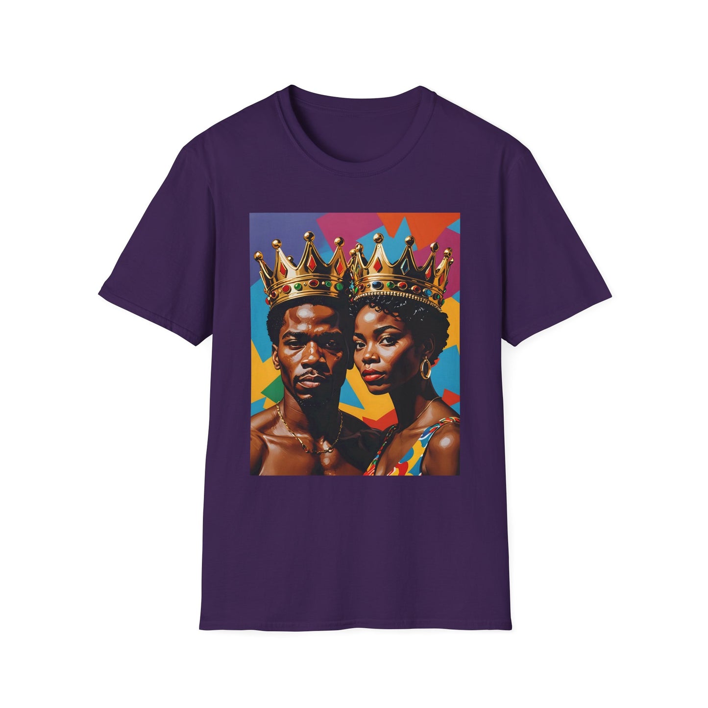 Royalty Crown T-Shirt Afrocentric Power Graphic Tee Black King Queen Shirt Bold Statement Apparel Gift for Couples Gift for Friends Gift for Culture Lovers