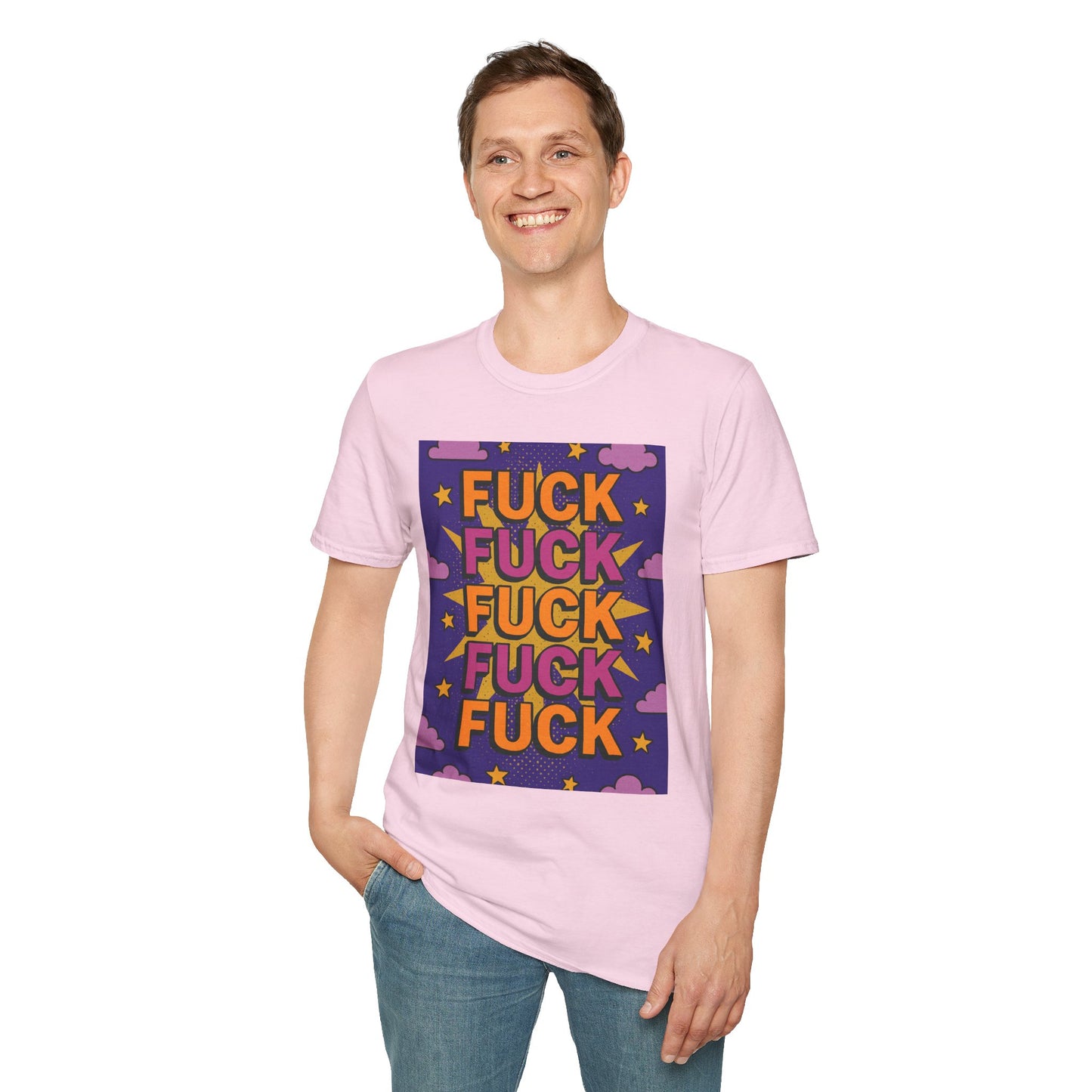 Stacked Fuck Shirt – Funny Profanity Graphic Tee for Overstimulated Adults, Stress Relief Wear, Gift for Burnouts, Cynics, and Sarcastic Friends