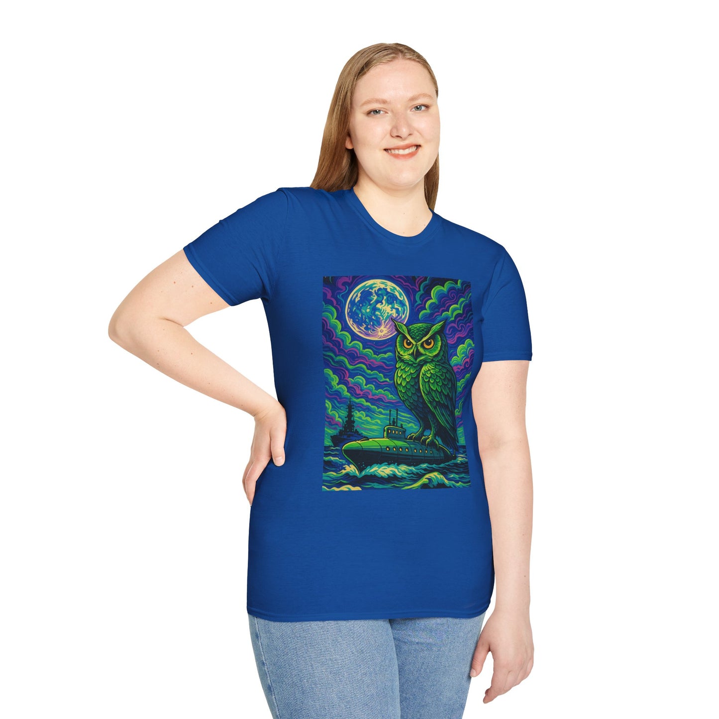 Psychedelic Owl T-Shirt – Trippy Moonlight Animal Tee – Gift for Night Owls, Nature Lovers, Surreal Art Fans & Creatures of the Cosmic Forest