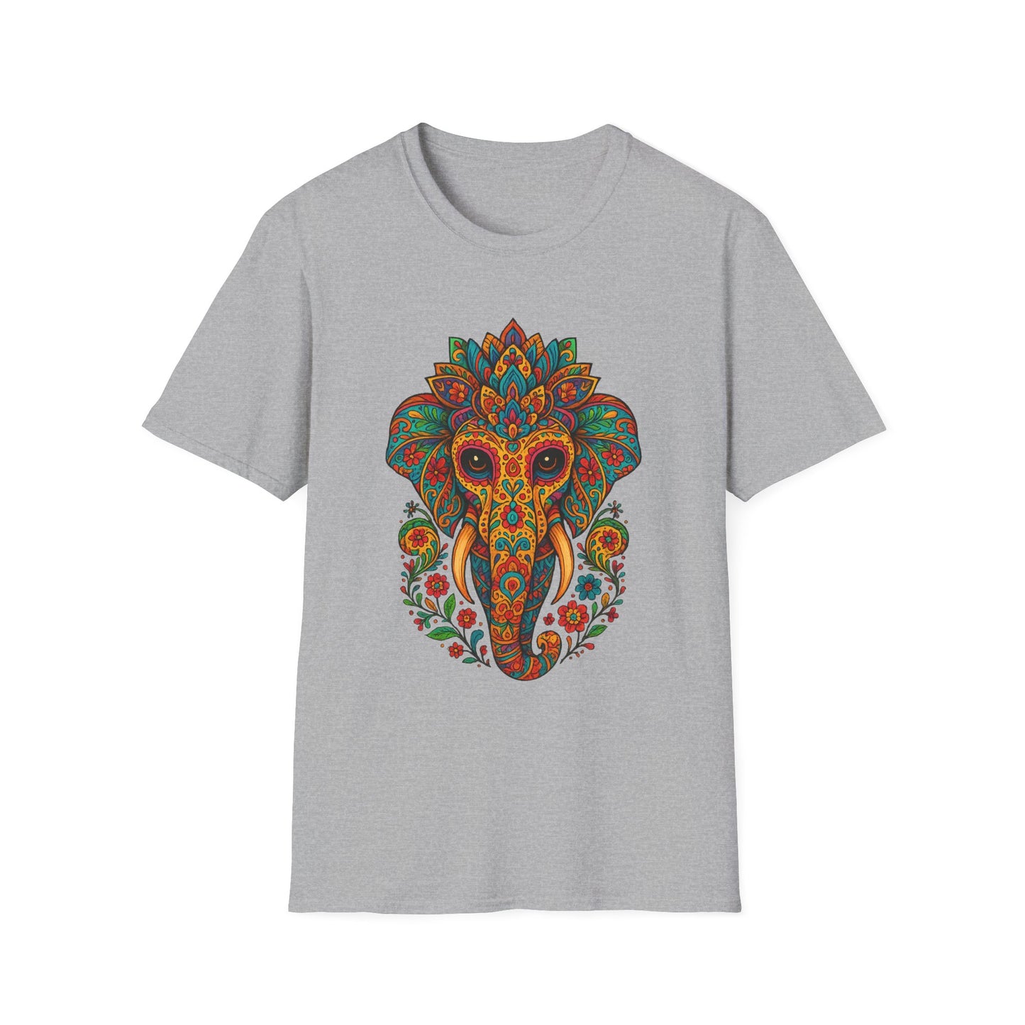 Boho Elephant Shirt Psychedelic Floral Head Art Tee Gift for Spiritual Seekers Animal Lovers and Mindful Hippies with a Love for Earthy Trippy Vibes