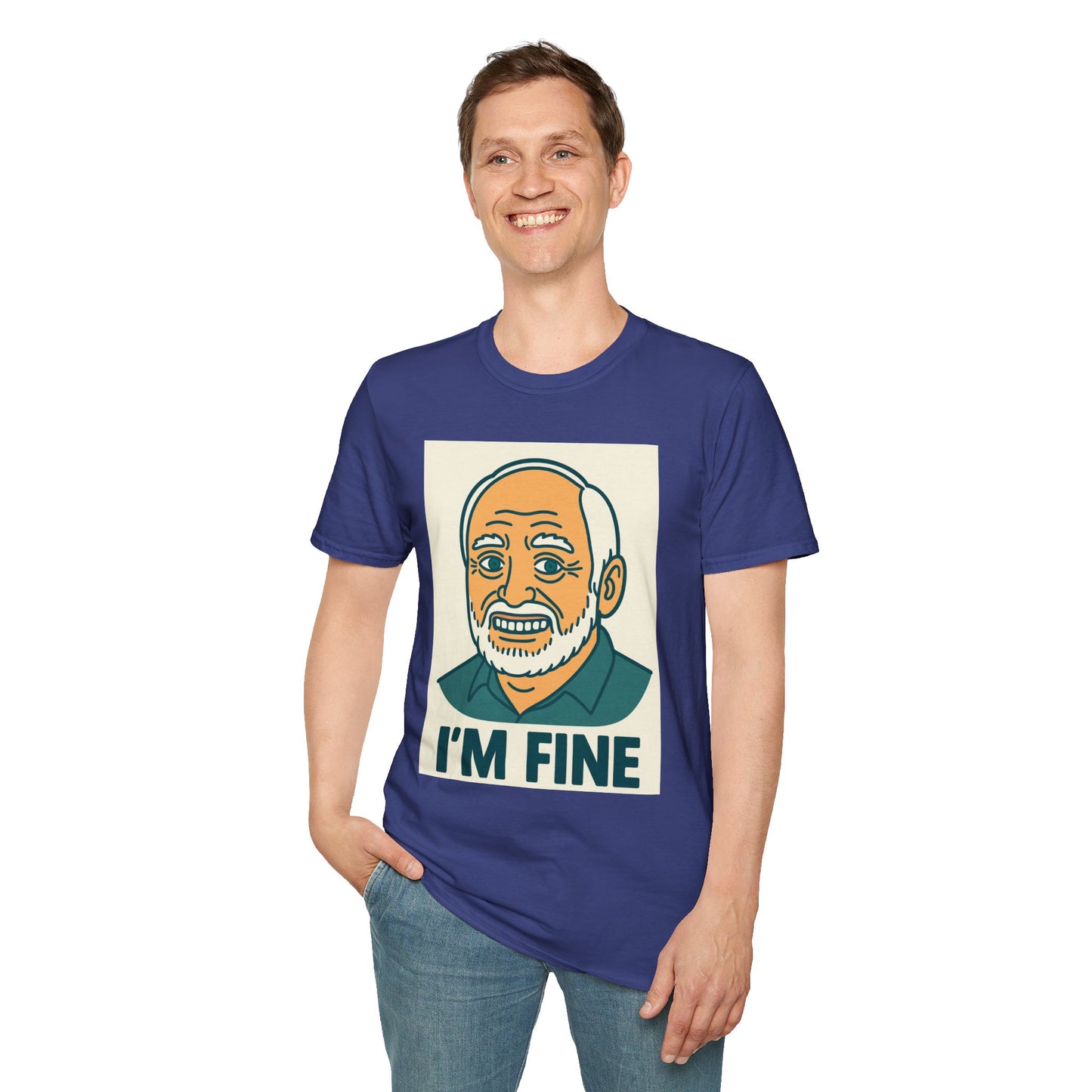 Humorous Unisex T-Shirt - 'I'M FINE', Funny Gift, Casual Wear, Everyday Humor, Father's Day Tee, Gift for Dad