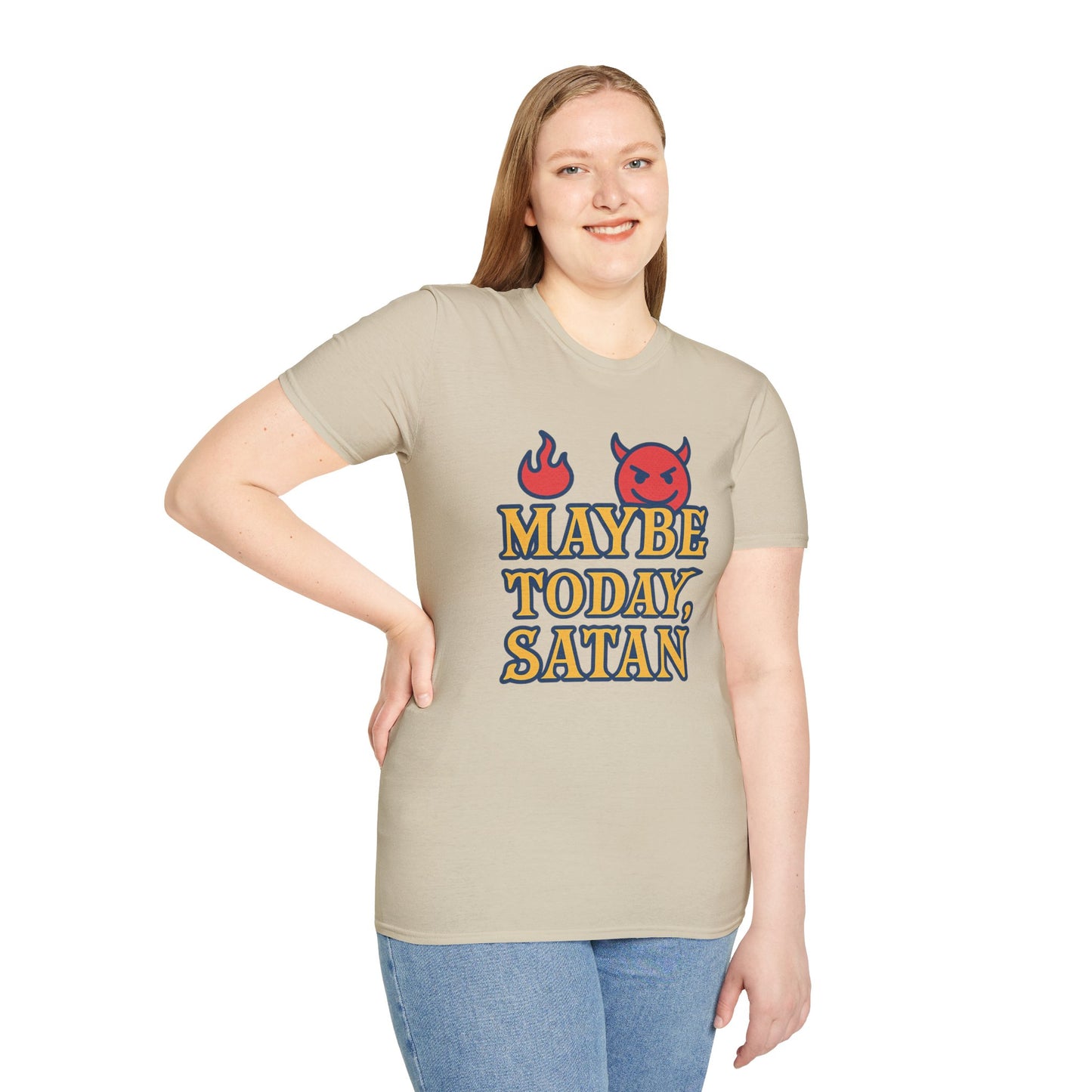Maybe Today Satan Shirt – Funny Sarcastic Devil Tee | Bold Anti-Motivation Graphic | Snarky Spiritual Humor Shirt | Clancy Tees Original
