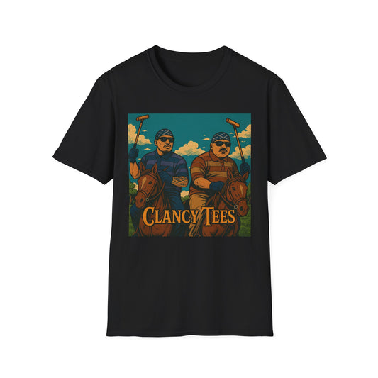 Cholos Playing Polo T Shirt Funny Retro Sports Parody Graphic Tee Vintage Humor Top Gift for Sports Fans