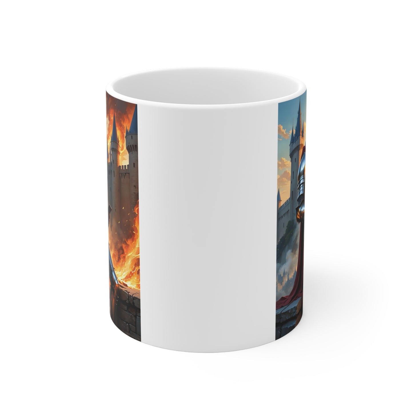 Medieval Knight Coffee Mug Clancy Tees Fantasy Warrior Ceramic Mug Castle Siege Gift For Gamers