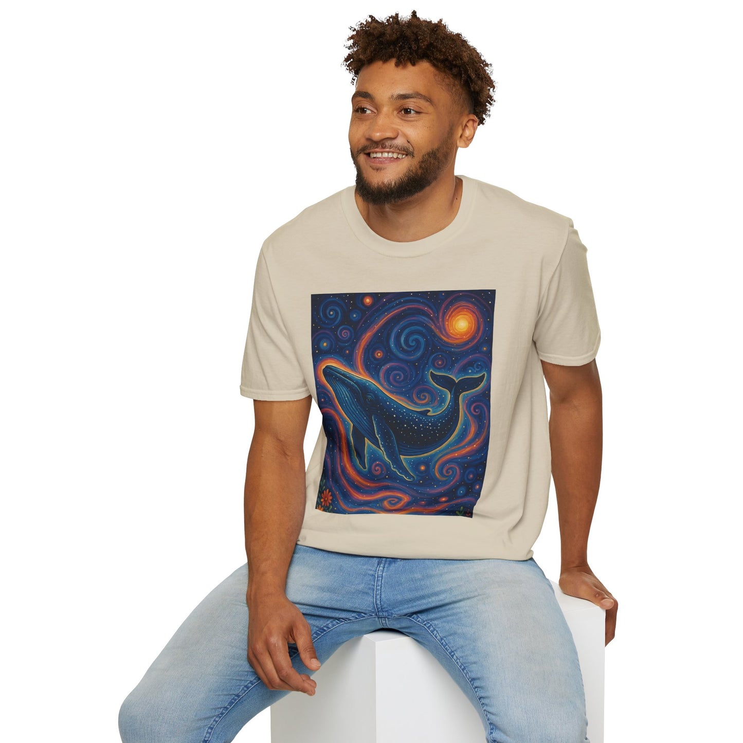 Cosmic Whale T-Shirt – Surreal Space Ocean Graphic Tee – Spiritual Whale Shirt Gift for Dreamers, Stargazers, Nature Nerds & Trippy Art Collectors