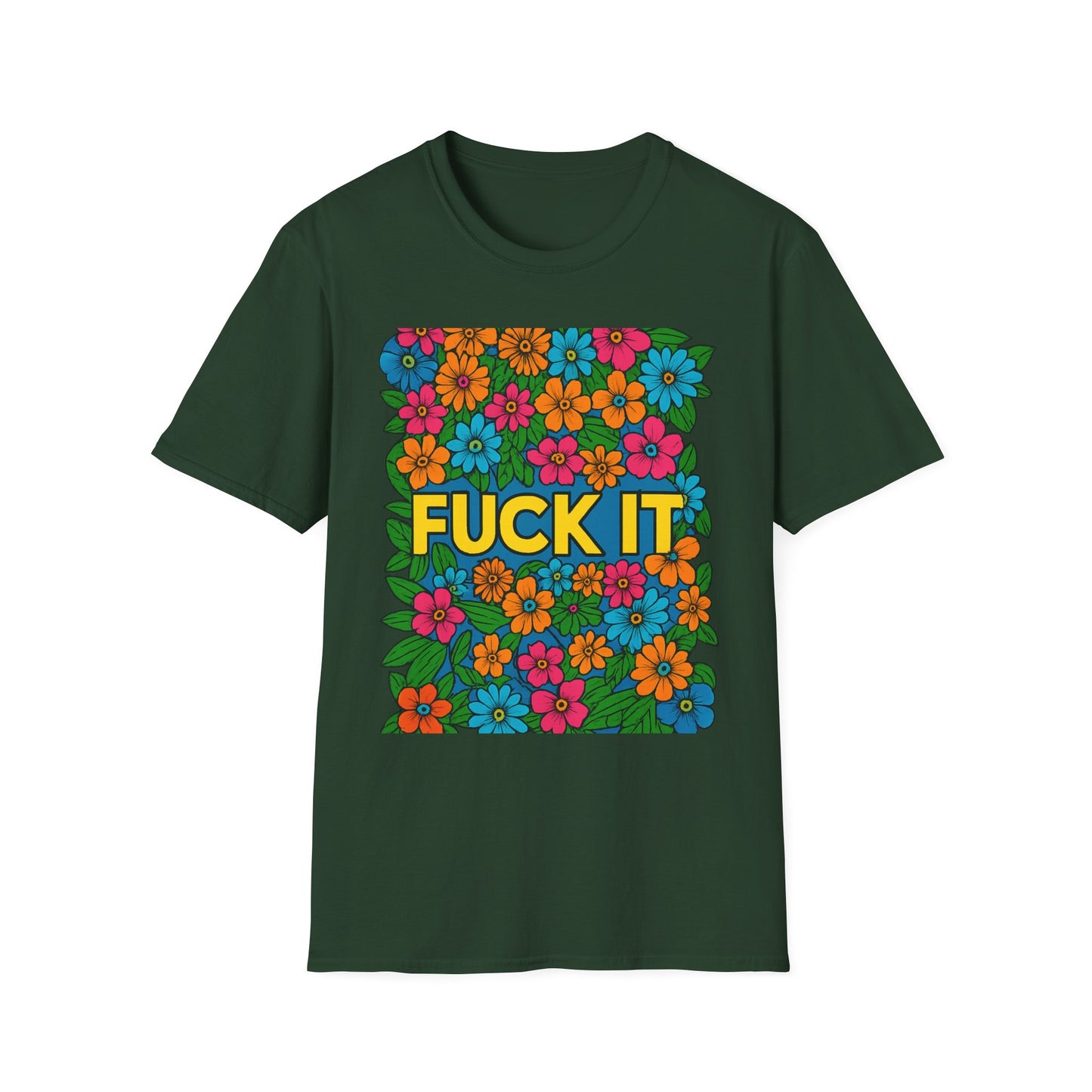 Colorful Floral Graphic T-Shirt, Casual Wear, Gift for Friends, Relaxed Style, Summer Outfit, Fun Statement Tee