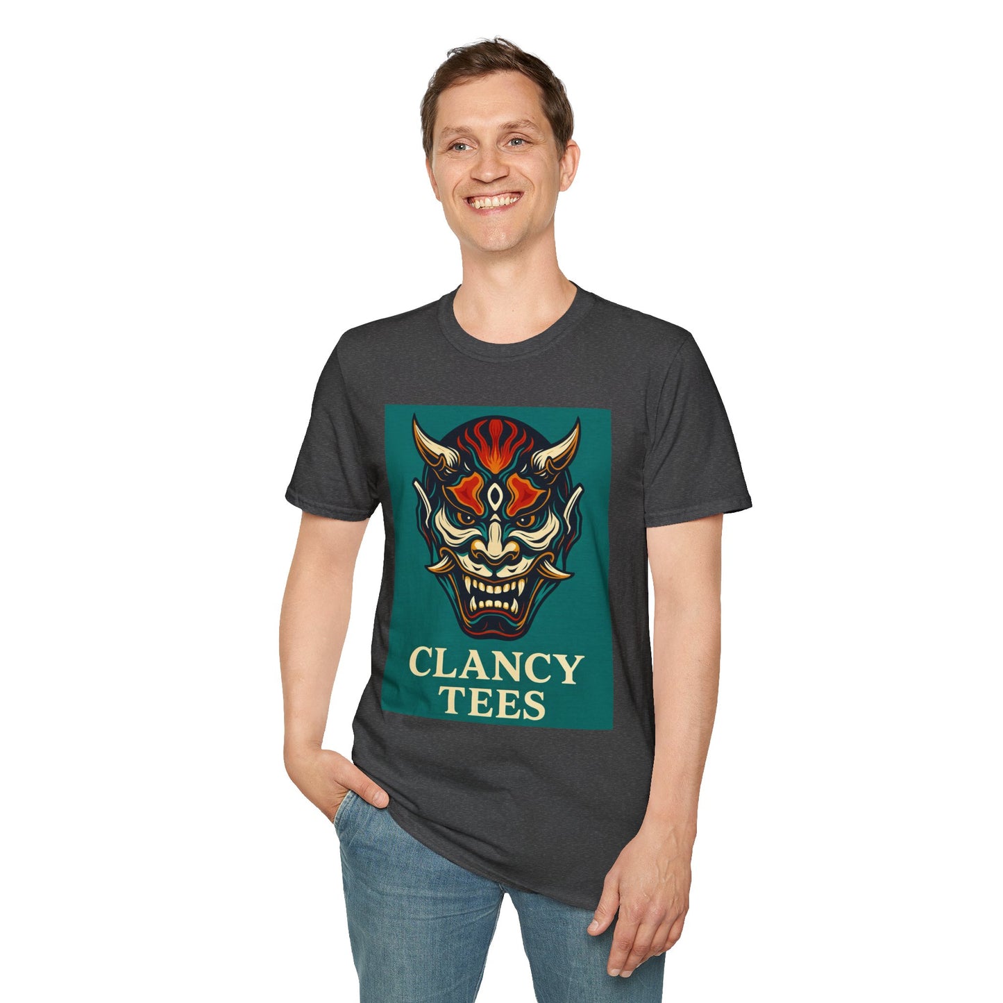 Graphic T-Shirt with Unique Demon Design, Unisex Tee, Casual Wear, Gift for Fans, Halloween Apparel, Streetwear