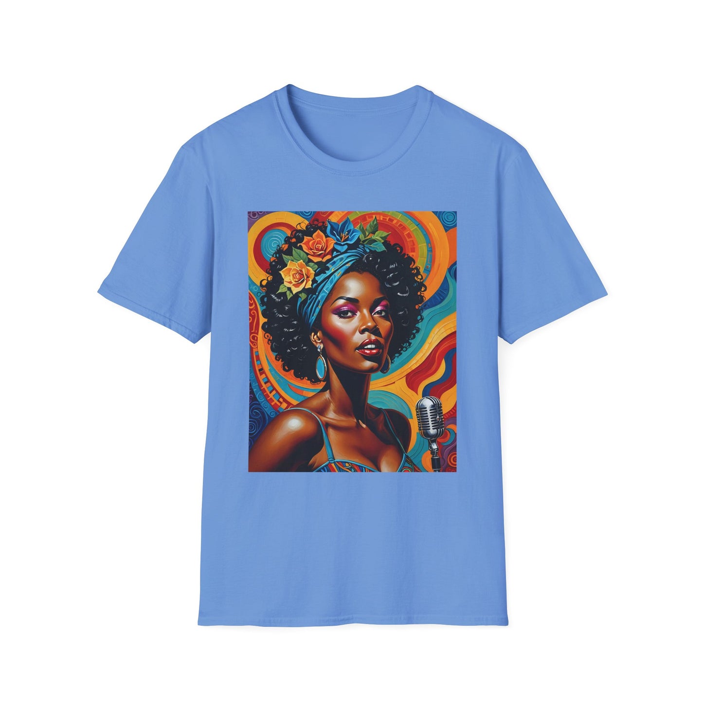 Afrofuturist Soul Singer T Shirt Cosmic Jazz Graphic Tee Retro Funk Fashion Music Artwork Top Gift for Soul Fans