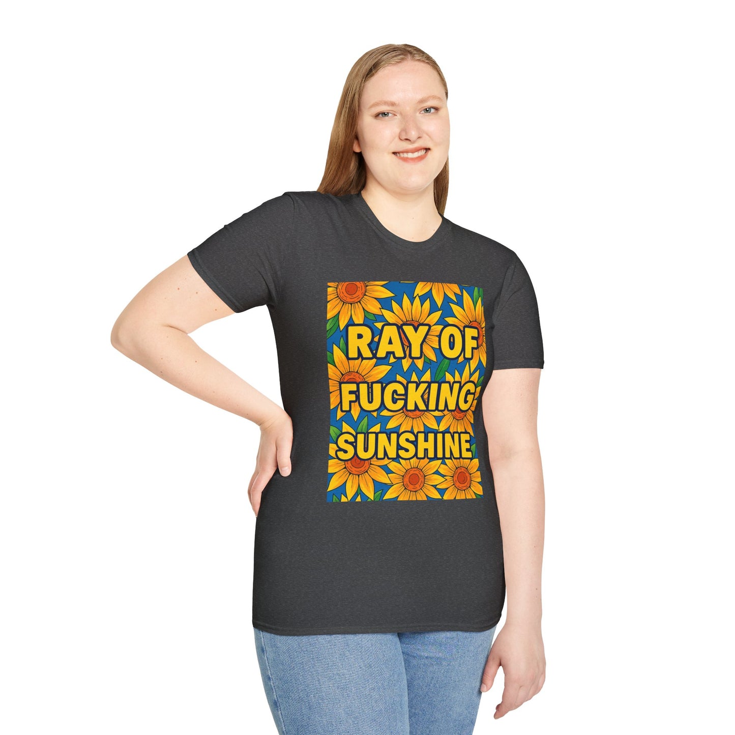 Cheerful Graphic Tee: "Ray of Fucking Sunshine" Unisex Softstyle T-Shirt | Gift for Friends, Casual Wear, Summer Vibes, Birthday Gift, [...]