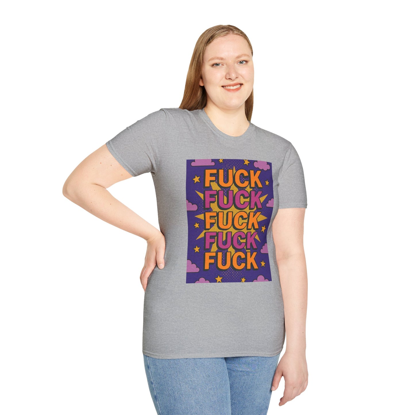 Stacked Fuck Shirt – Funny Profanity Graphic Tee for Overstimulated Adults, Stress Relief Wear, Gift for Burnouts, Cynics, and Sarcastic Friends