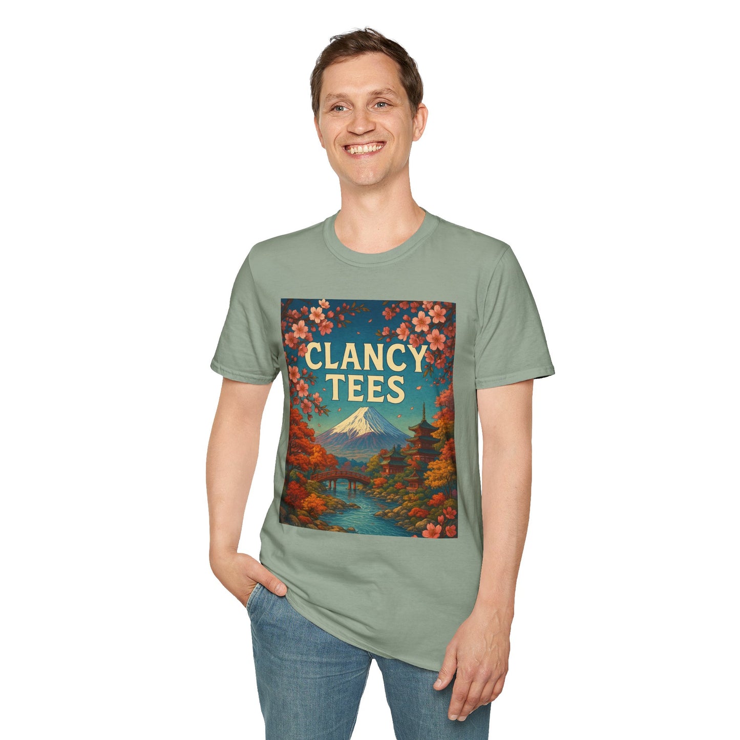 Clancy Tees Unisex Softstyle T-Shirt - Japanese Landscape Design, Gift for Nature Lovers, Vintage Aesthetic Tee, Casual Wear, Art [...]