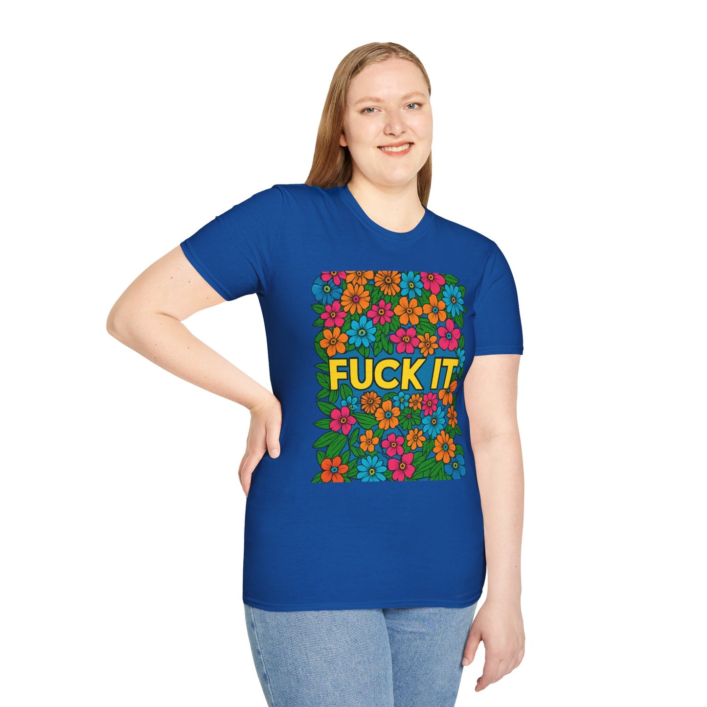 Colorful Floral Graphic T-Shirt, Casual Wear, Gift for Friends, Relaxed Style, Summer Outfit, Fun Statement Tee