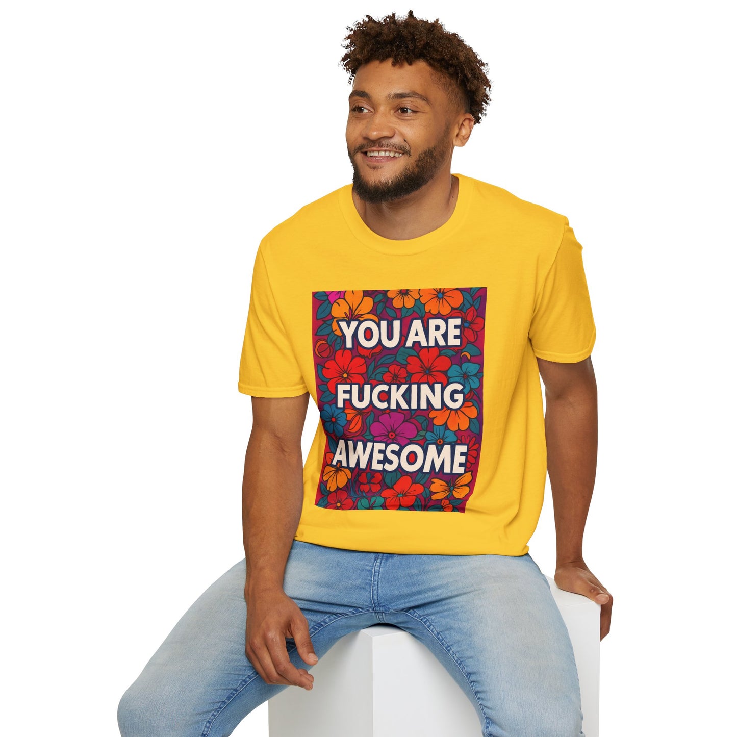 Colorful Inspirational Graphic T-Shirt, You Are Awesome Tee, Gift for Friends, Motivational Shirt, Casual Wear, Summer Vibes