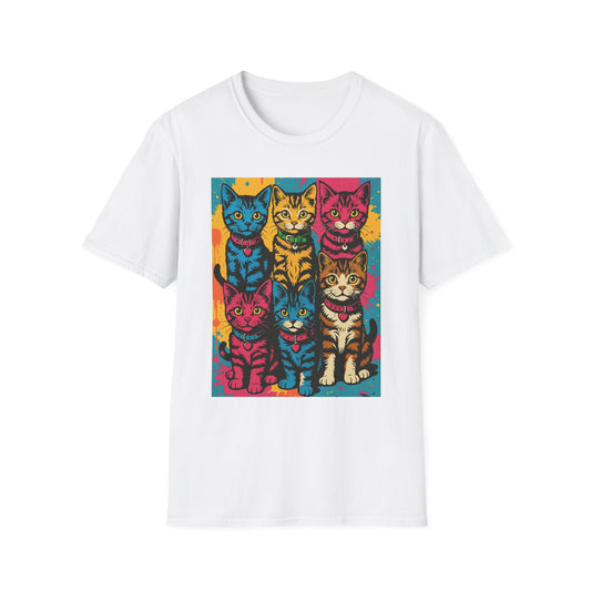 Rainbow Cats Art Shirt – Colorful Cat Lover Tee for Feline Fans – Funny Gift for Cat Moms, Pet Parents, Weird Cat People & Whimsical Animal Aesthetic