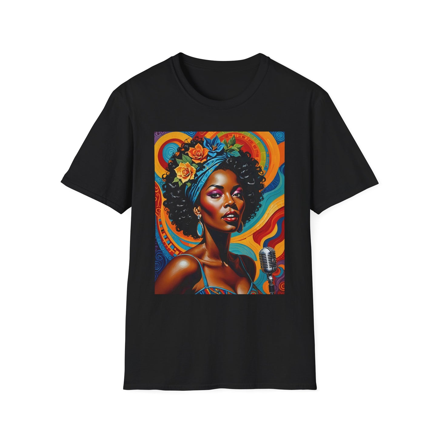 Afrofuturist Soul Singer T Shirt Cosmic Jazz Graphic Tee Retro Funk Fashion Music Artwork Top Gift for Soul Fans