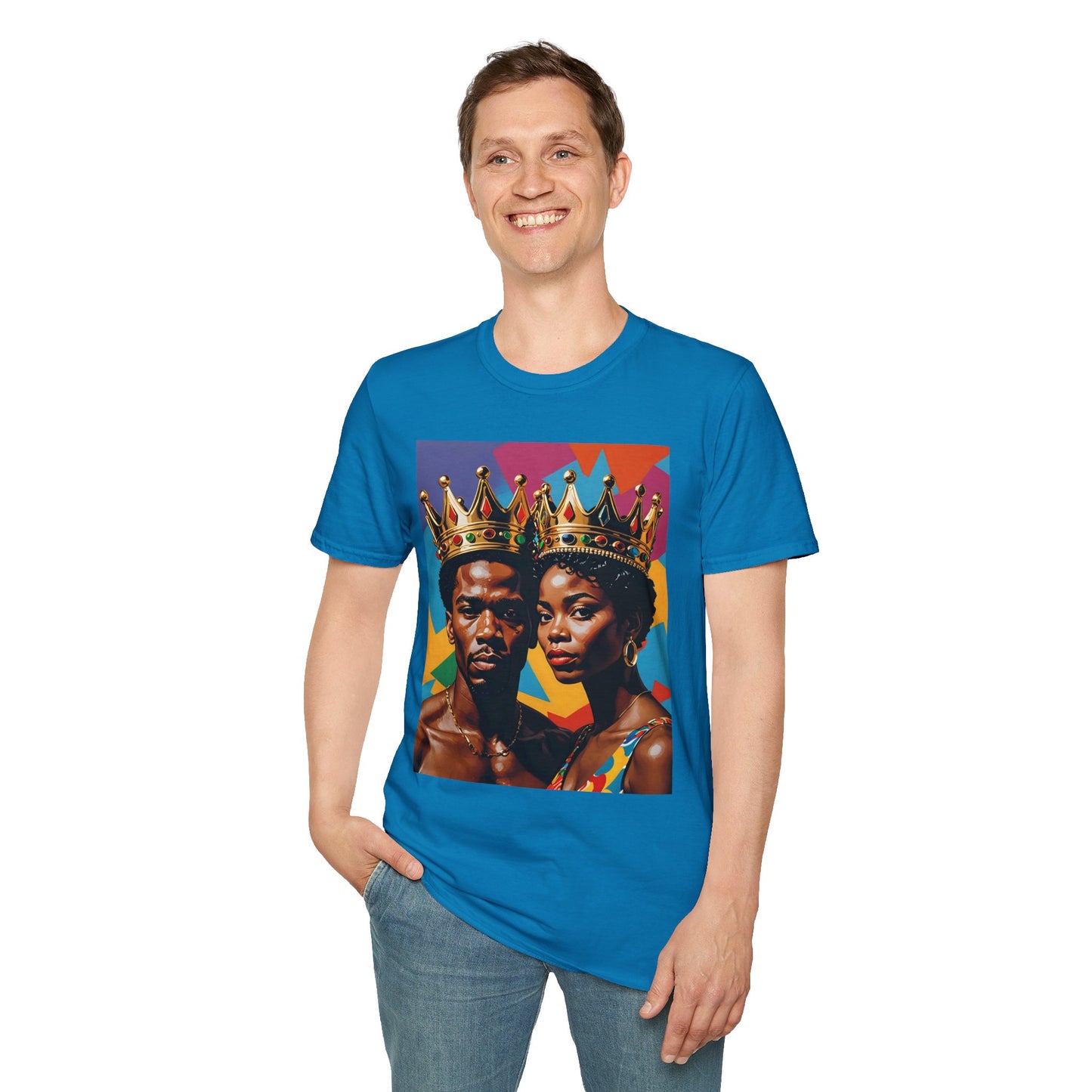Royalty Crown T-Shirt Afrocentric Power Graphic Tee Black King Queen Shirt Bold Statement Apparel Gift for Couples Gift for Friends Gift for Culture Lovers