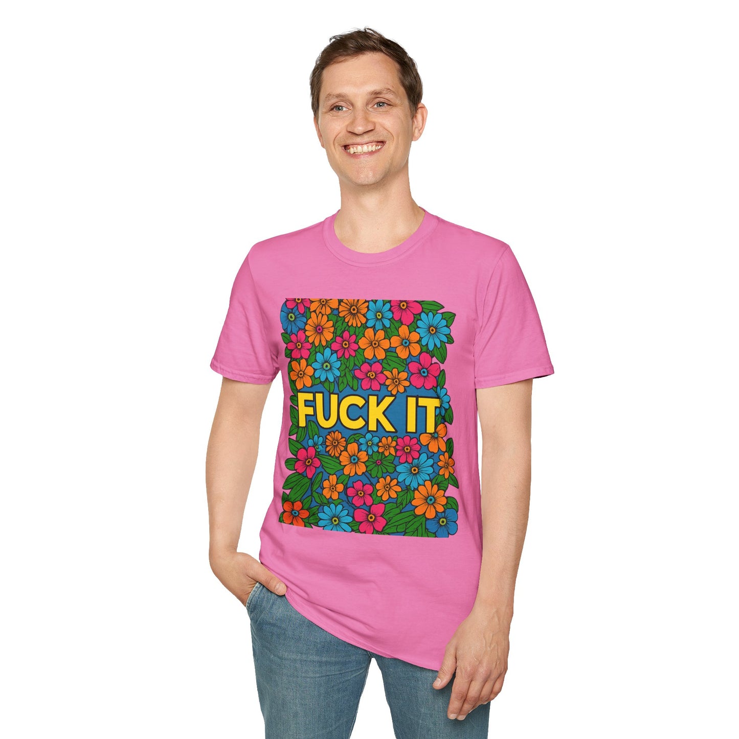 Colorful Floral Graphic T-Shirt, Casual Wear, Gift for Friends, Relaxed Style, Summer Outfit, Fun Statement Tee