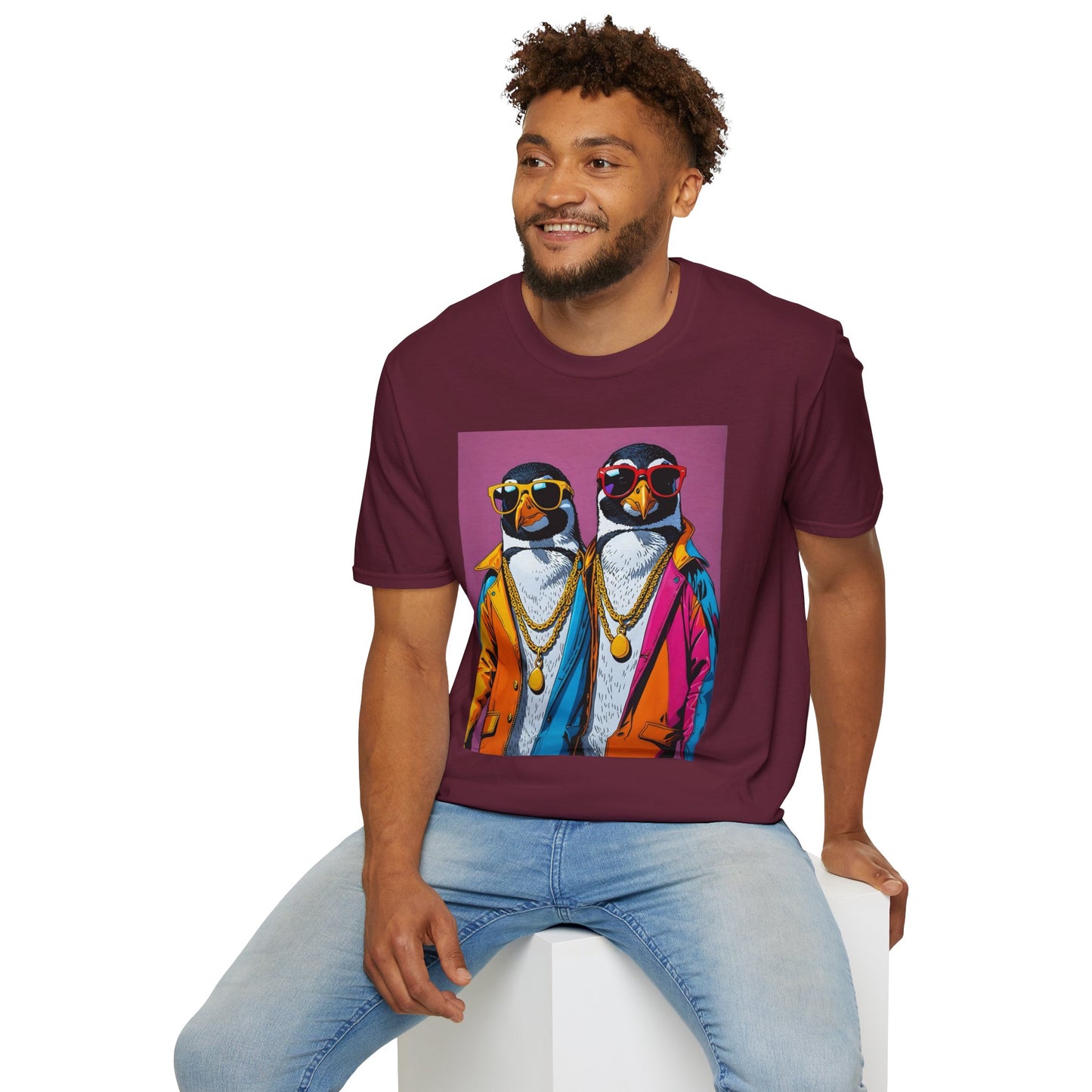 Cool Penguin Shirt – Funny Hip Hop Penguin Graphic Tee – Gift for Animal Lovers, Streetwear Fans, and People Who Stay Icy Year-Round