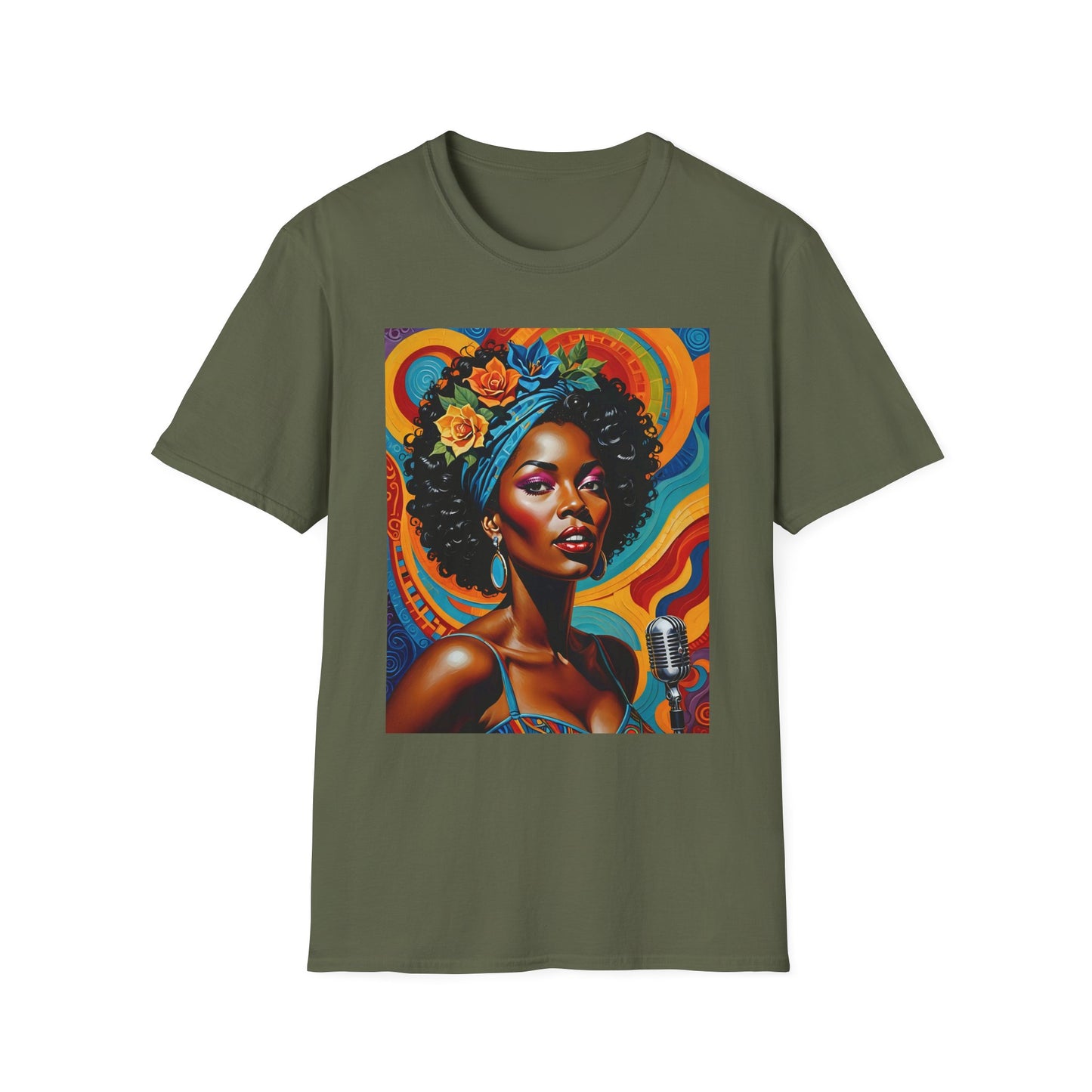 Afrofuturist Soul Singer T Shirt Cosmic Jazz Graphic Tee Retro Funk Fashion Music Artwork Top Gift for Soul Fans