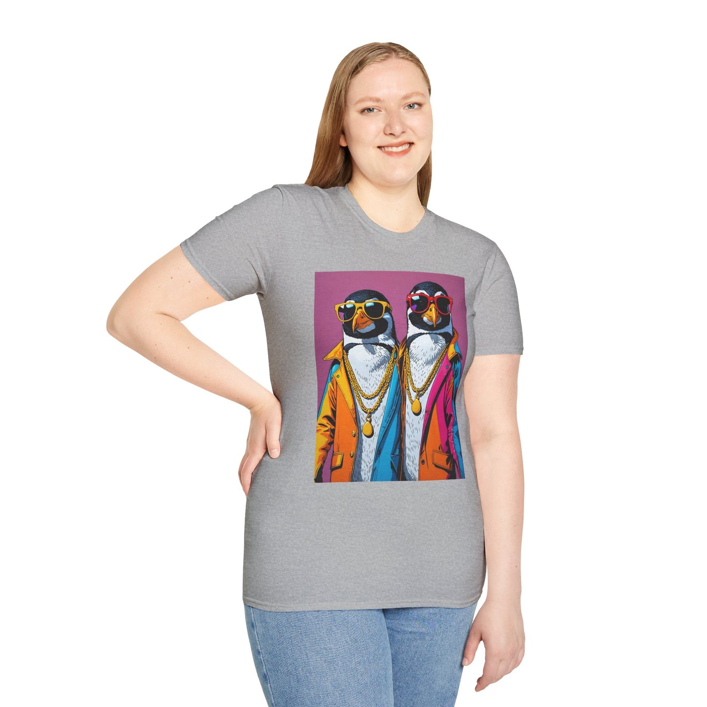 Cool Penguin Shirt – Funny Hip Hop Penguin Graphic Tee – Gift for Animal Lovers, Streetwear Fans, and People Who Stay Icy Year-Round