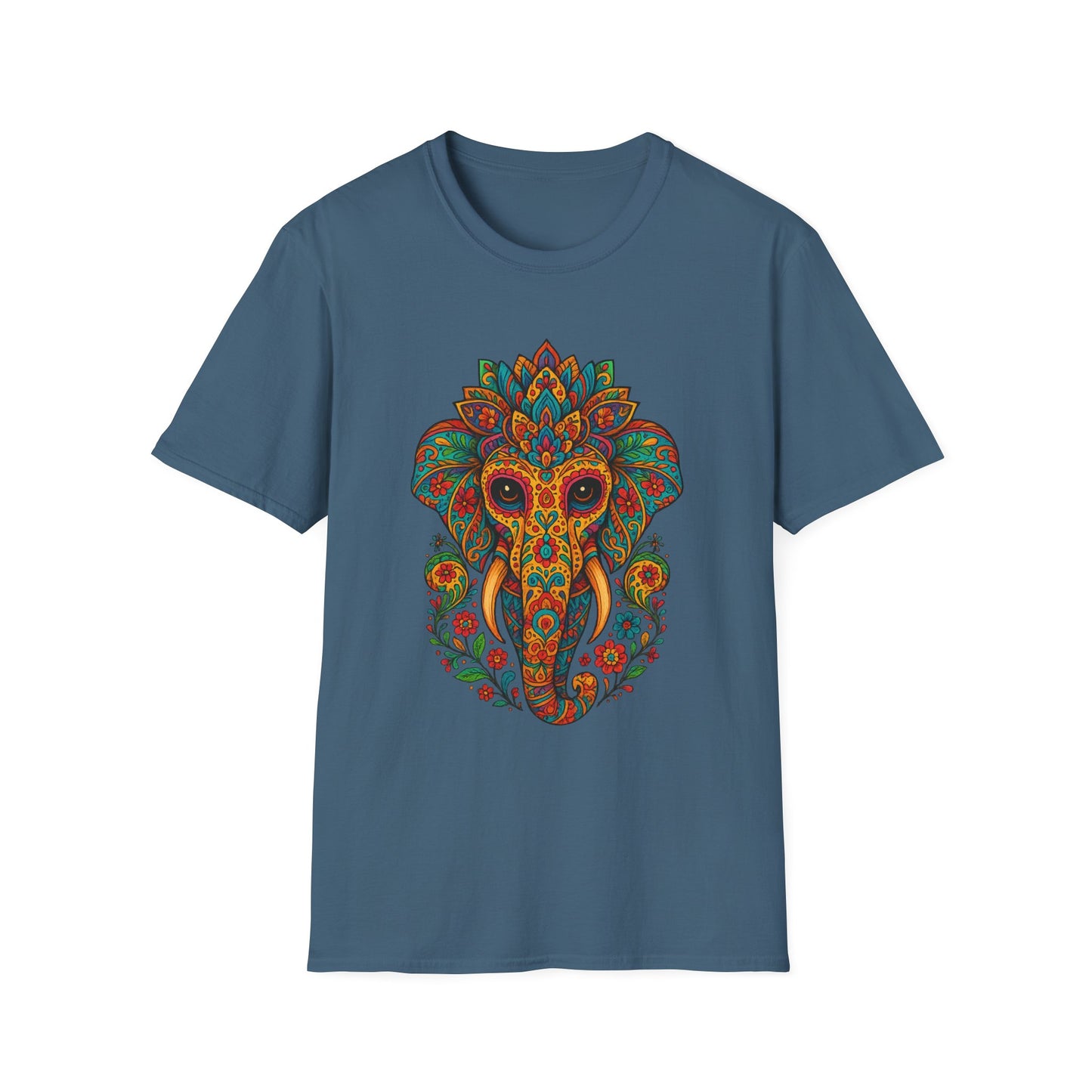 Boho Elephant Shirt Psychedelic Floral Head Art Tee Gift for Spiritual Seekers Animal Lovers and Mindful Hippies with a Love for Earthy Trippy Vibes