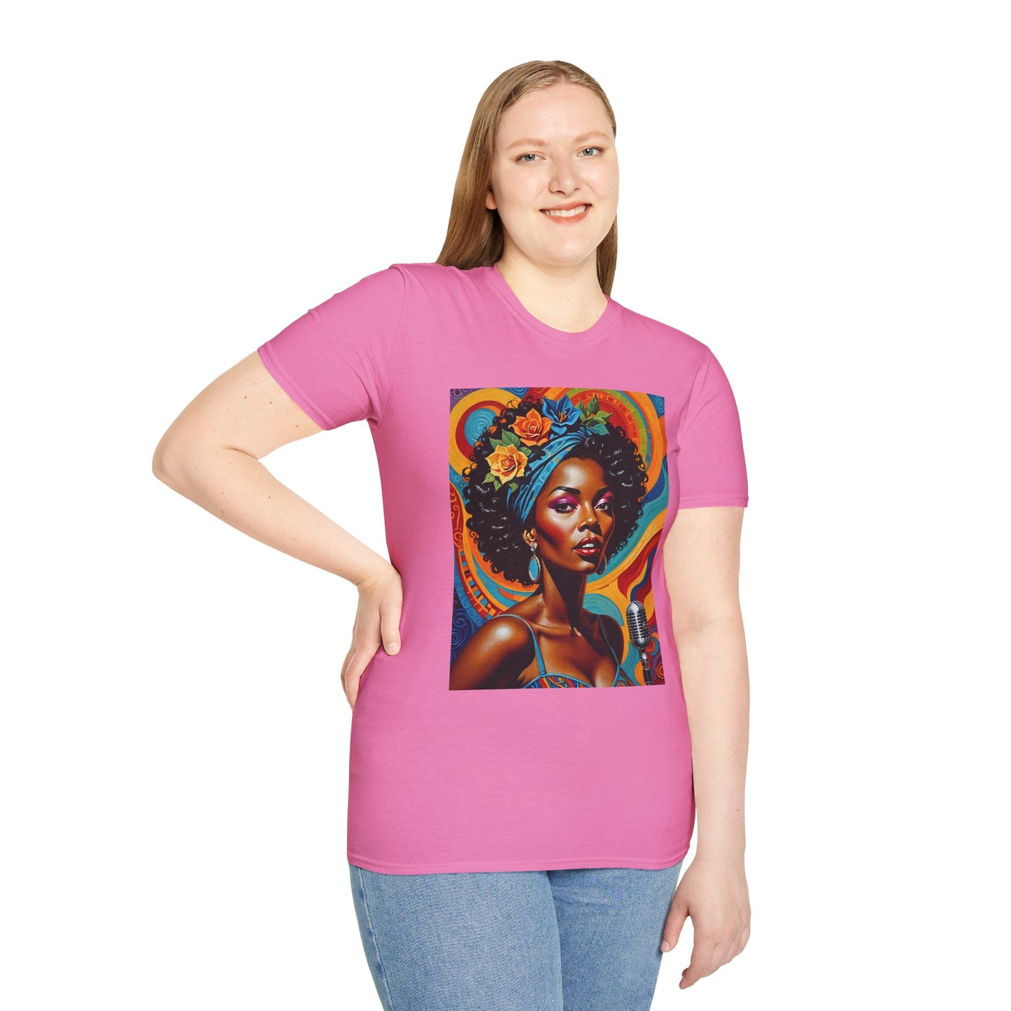 Afrofuturist Soul Singer T Shirt Cosmic Jazz Graphic Tee Retro Funk Fashion Music Artwork Top Gift for Soul Fans
