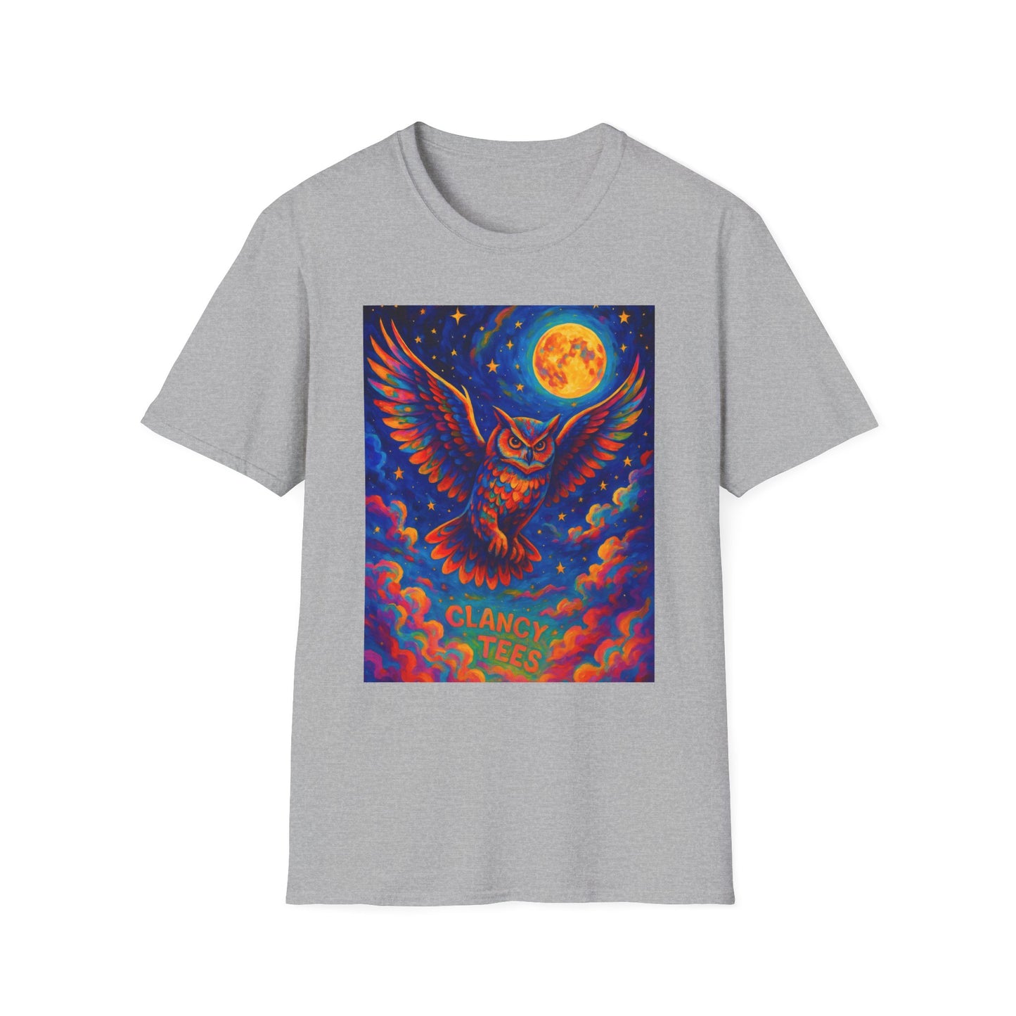 Psychedelic Owl T-Shirt Trippy Full Moon Graphic Tee | Surreal Bird Aesthetic Shirt | Gift for Dreamers and Night Owls | Bold Fantasy Art Top