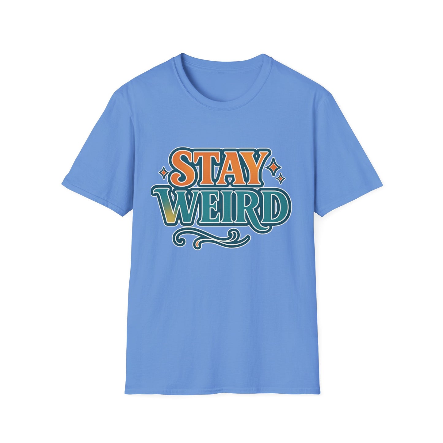 Stay Weird Unisex Softstyle T-Shirt - Fun Graphic Tee, Quirky Apparel, Gift for Friends, Casual Wear, Unique Style