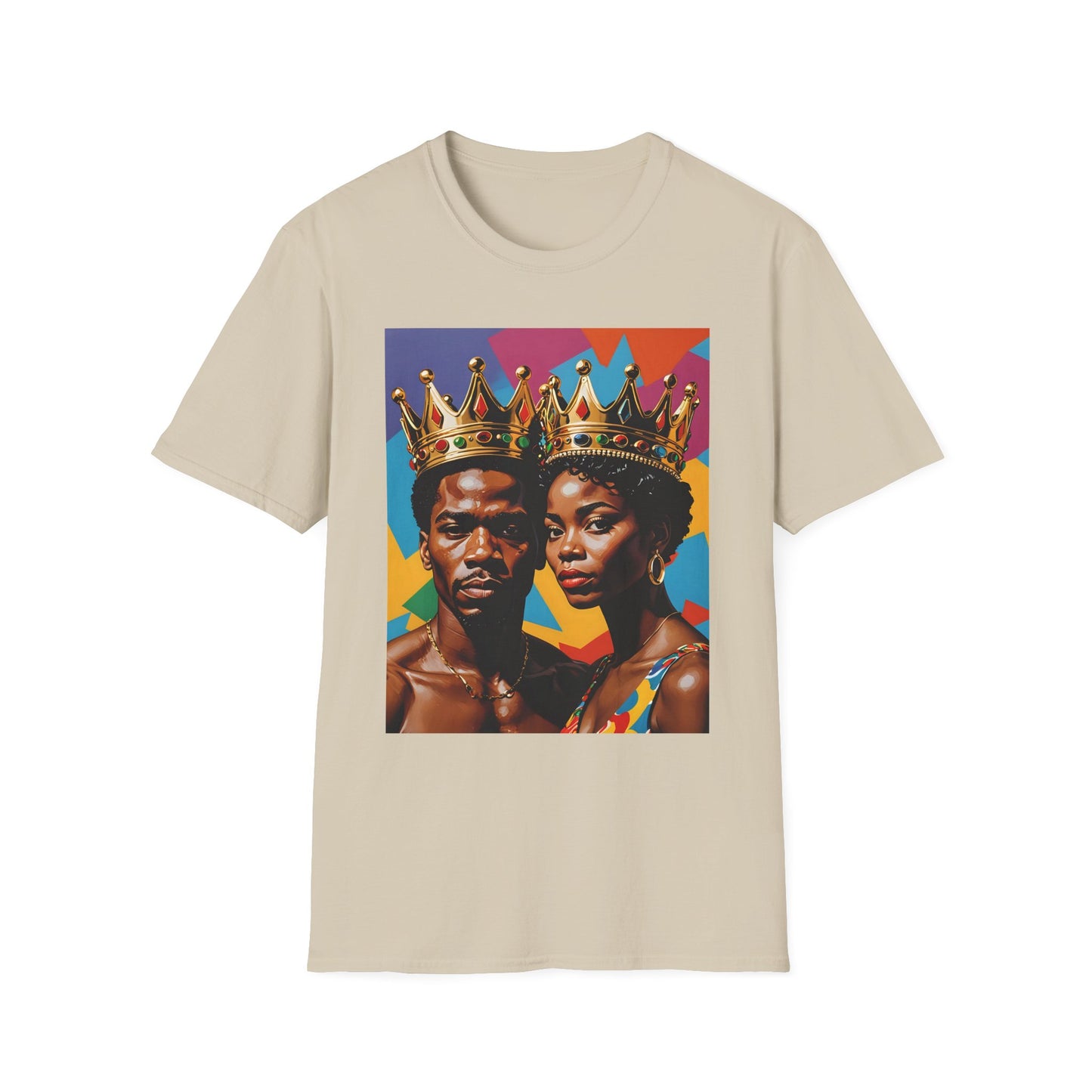 Royalty Crown T-Shirt Afrocentric Power Graphic Tee Black King Queen Shirt Bold Statement Apparel Gift for Couples Gift for Friends Gift for Culture Lovers