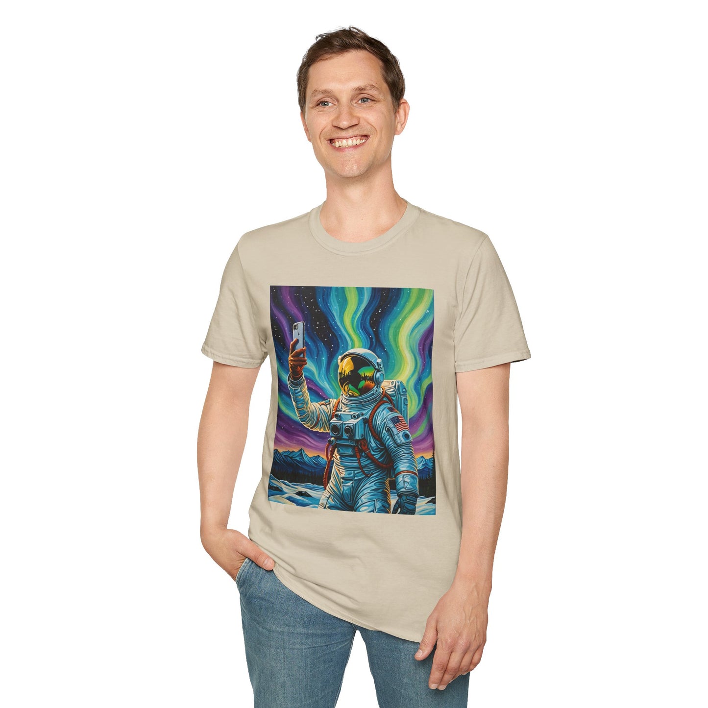 Vibrant Astronaut T-Shirt - Cosmic Vibes, Space Lover Gift, Unisex Casual Wear, Unique Graphic Tee, Festival Fashion