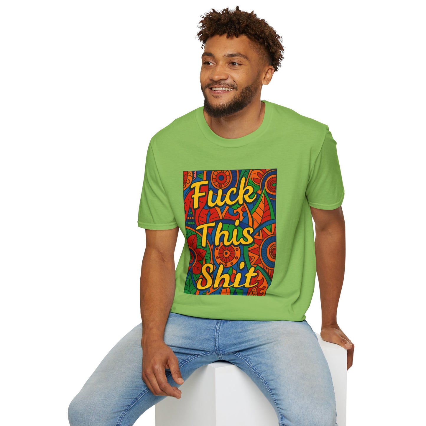 Vibrant Statement Tee - "Fuck This Shit" Unisex Softstyle T-Shirt, Casual Wear, Gift for Friends, Fun Graphic Shirt, Bold Expression